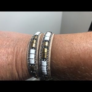 Stella & Dot Leather Wrap Bracelet